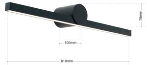 Aplică LED pentru oglindă de baie Orion Soff 3-584 BEAUTY LED/12W/230V 61cm IP54 negru