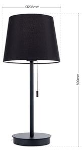Lampă de masă cu port USB Orion LA 4-1205/1 LUDWIG 1xE27/40W/230V negru