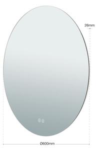 Orion 13-398/60 - Oglindă LED FOCUS, iluminare 25W, pr. 60 cm, IP44