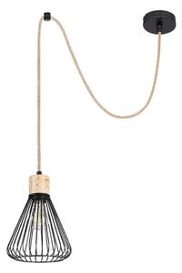 Lustră pe cablu FARFALLE 1xE27/40W/230V neagră/fag Rabalux 3148