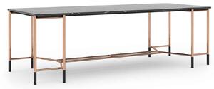 Masă lemn masiv Dining Negru-Rose Gold L 240 x A 95 x H 75 cm - Lemn
