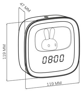 Lampă de noapte LED reglabilă cu ceas BUNNY LED/1,2W/5V 3000K