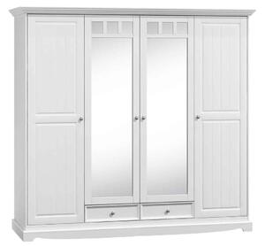 Dulap lemn masiv alb Linea, 203 × 65 × 190 cm - Nu