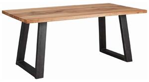 Masă lemn masiv Dining Raquel Stejar Picioare Metal - 140x80
