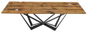 Masă lemn masiv Dining Viktor Stejar Picioare Metal 200/220/, 240 × 100 × 78 cm - 200x100
