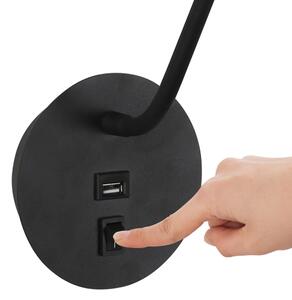 Lampă LED flexibilă de perete cu port USB Brilagi MAYA LED/3W/230V negru