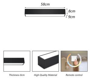 Immax NEO 07254L - LED LUNGO 20W/230V Wi-Fi Tuya negru + DO, stins reglabil