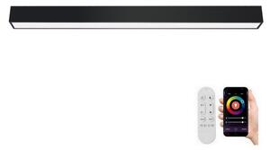 Plafonieră LED dimabilă Immax NEO 07256L LUNGO LED/38W/230V Wi-Fi Tuya negru + telecomandă