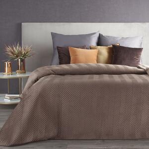 Cuvertură de pat reversibilă maro cu matlasare decorativă Lăţime: 230 cm | Lungime: 260 cm