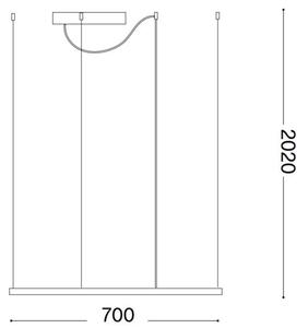 Ideal Lux - Lustră LED suspendată pe cablu ORACLE SLIM, 44W, 230V, 3000K, 70x70 cm, albă