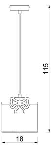 Lustră pe cablu pentru copii SWEET 1xE27/15W/230V alb/roz/arc