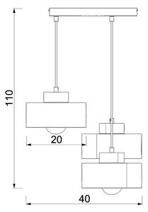 Lustră pe cablu MARTI 3xE27/15W/230V alb/crom