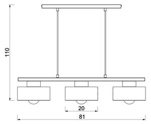 Lustră pe cablu MARTI 3xE27/15W/230V alb/crom