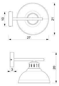Lampă de perete SVEN 1xE27/15W/230V alamă