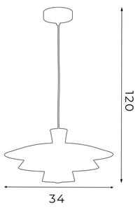 Lustră pe cablu PLATO 1xE27/15W/230V alamă/auriu