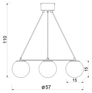 Lustră pe cablu BALLO 4xE27/15W/230V negru/alb