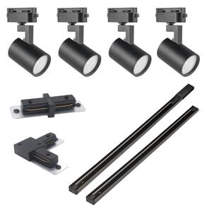 Spot pentru sistem de șină LYNX 4xGU10/10W/230V negru