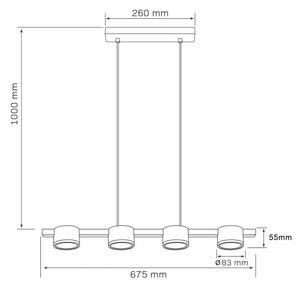 Lustră LED pe cablu MIRELLA 4xGX53/6W/230V auriu/negru