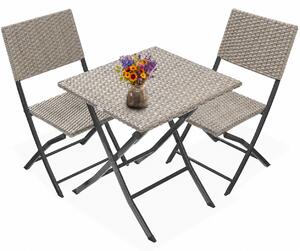 Deuba Set balcon din ratan - crem