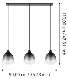 Lustră pe cablu Eglo 43822 SEDBERGH 3xE27/40W/230V