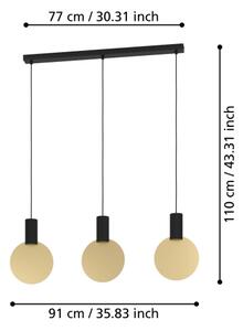 Lustră LED pe cablu Eglo 900402 SARONA 3xGU10/4,5W/230V 3000K