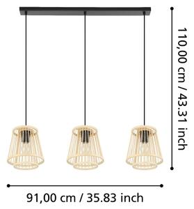 Lustră pe cablu Eglo 43853 HYKEHAM 3xE27/40W/230V