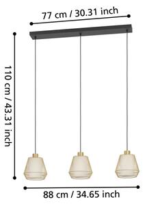 Lustră pe cablu Eglo 900897 CIUDADELA 3xE27/40W/230V