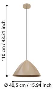 Lustră pe cablu Eglo 900836 PODERE 1xE27/40W/230V crem