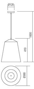 Lustră pe cablu Redo 01-1104 AYLA 1xE27/42W/230V d. 36 cm auriu