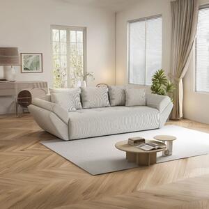 Canapea extensibilă dumonde cu ladă de depozitare si sezut confortabil din spuma high-density, Berlin Zoom Crem 250x100 cm