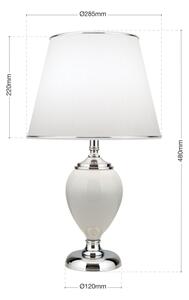 Lampă de masă Orion LA 4-1229 OVUM 1xE27/40W/230V 48 cm ceramică alb/crom
