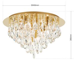 Plafonieră de cristal Orion DLU 2516/45 CELESTE 6xG9/40W/230V d. 45 cm auriu