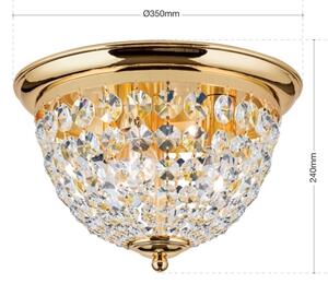 Plafonieră de cristal Orion DLU 1840/35 PLAFOND 3xE27/40W/230V d. 35 cm auriu