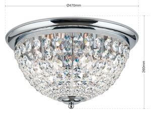 Plafonieră de cristal Orion DLU 1840/47 PLAFOND 6xE27/40W/230V d. 47 cm crom