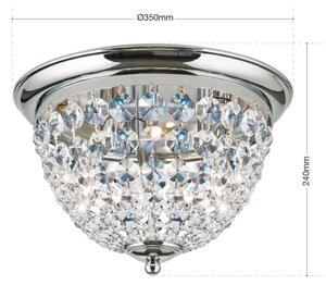 Plafonieră de cristal Orion DLU 1840/35 PLAFOND 3xE27/40W/230V d. 35 cm crom