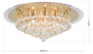 Plafonieră de cristal Orion DLU 2378/6/50 GLORIA 6xG9/40W/230V d. 50 cm auriu