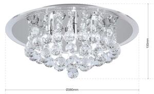 Plafonieră de cristal Orion DLU 2378/4/38 GLORIA 4xG9/40W/230V d. 38 cm crom