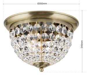 Plafonieră de cristal Orion DLU 1840/35 PLAFOND 3xE27/40W/230V d. 35 cm bronz