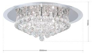 Plafonieră de cristal Orion DLU 2378/6/50 GLORIA 6xG9/40W/230V d. 50 cm crom