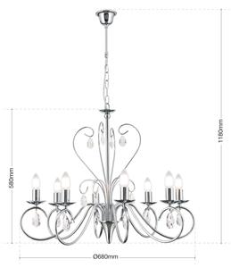 Lustră de cristal pe lanț Orion LU 1658/8 ALESSIA 8xE14/40W/230V crom lucios
