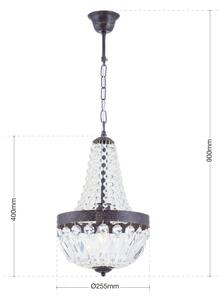 Lustră de cristal pe lanț Orion HL 6-1551/1 ARILA 1xE27/60W/230V maro/patină