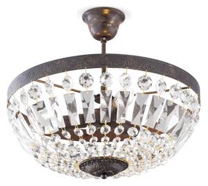 Lustră de cristal pe tijă Orion DL 7-487/3 ARILA 3xE14/40W/230V d. 40 cm maro/patină