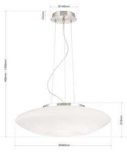 Lustră pe cablu Orion HL 6-1559/2 BLANC 2xE27/60W/230V d. 49 cm crom mat
