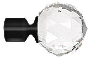 Set capat decorativ pentru galerie 19 mm kula cristal negru 2 bucati