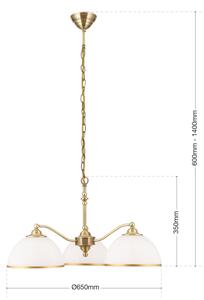 Lustră pe lanț Orion LU 1838/3 OLD LAMP 3xE27/40W/230V alb/bronz