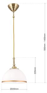 Lustră pe cablu Orion HL 6-1808/1 OLD LAMP 1xE27/40W/230V alb/bronz
