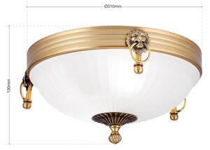 Plafonieră Orion DL 7-522/31 ROCCA 2xE27/60W/230V d. 31 cm bronz/alb
