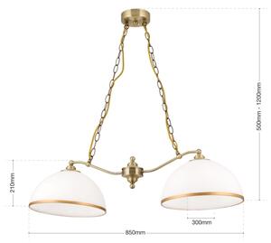 Lustră pe lanț Orion HL 6-1810/2 OLD LAMP 2xE27/40W/230V alb/bronz