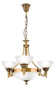 Lustră pe lanț Orion LU 1689/3+3 ROCCA 6xE27/60W/230V d. 64 cm bronz/alb