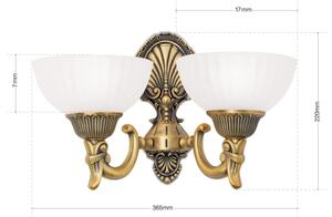 Lampă de perete Orion WA 2-1201/2 ROCCA 2xE27/60W/230V bronz/alb